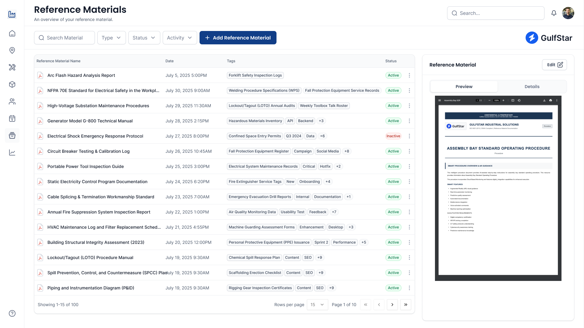 Document Management Module Interface