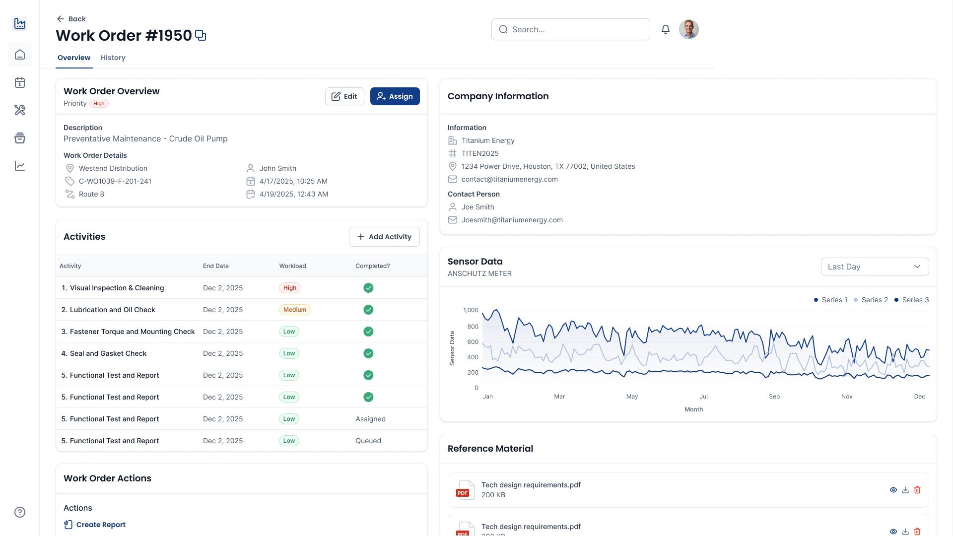 Work Orders Module Interface