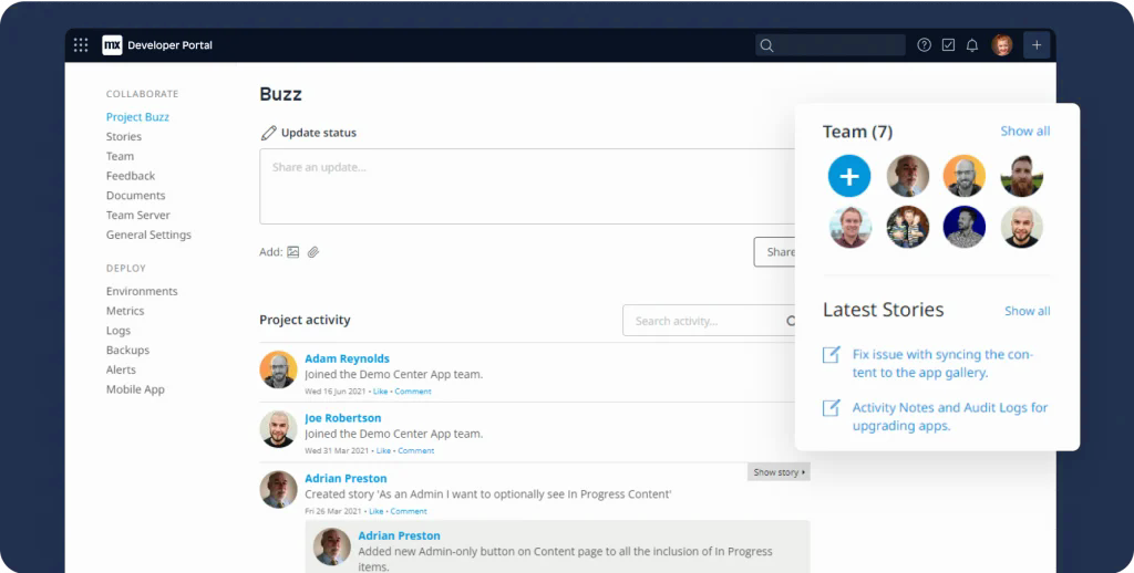 Mendix Collaborative Project Spaces